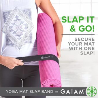 Gaiam Yoga Mat Strap Slap Band - Keeps Your Mat Tightly Rolled and Secure with One Snap - Strong Clasp for Yoga Mat Storage and Travel - Fits Most Size Mats (20"L x 1.5"W), Black - Image 5