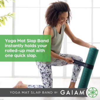 Gaiam Yoga Mat Strap Slap Band - Keeps Your Mat Tightly Rolled and Secure with One Snap - Strong Clasp for Yoga Mat Storage and Travel - Fits Most Size Mats (20"L x 1.5"W), Black - Image 3