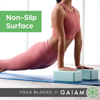 Gaiam Yoga Block (2 Pack) - Supportive Latex-Free EVA Foam Soft Non-Slip Surface for Yoga, Pilates, Meditation, Lagoon (2-Pack) - Image 3