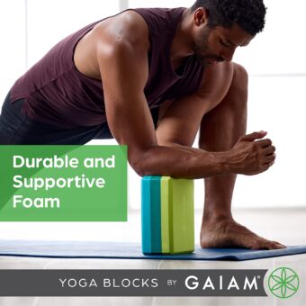 Gaiam Yoga Block (2 Pack) - Supportive Latex-Free EVA Foam Soft Non-Slip Surface for Yoga, Pilates, Meditation, Lagoon (2-Pack) - Image 5