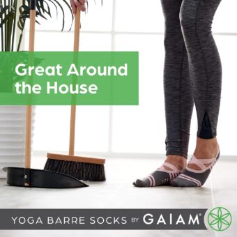 Gaiam Yoga Barre Socks - Non Slip Sticky Toe Grip Accessories for Women & Men - Image 3