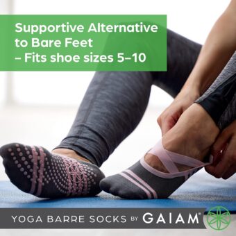 Gaiam Yoga Barre Socks - Non Slip Sticky Toe Grip Accessories for Women & Men - Image 4