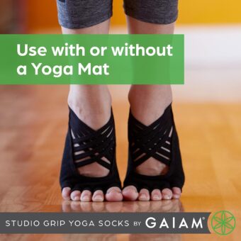 Gaiam Womens Studio Yoga Socks, Black/Grey (Studio) - Image 4