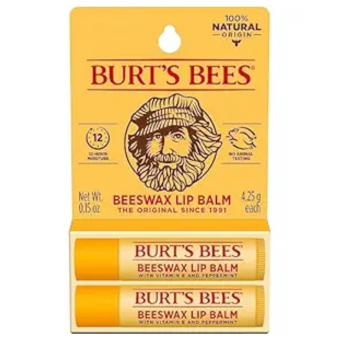 Burt's Bees Lip Balm - Original Beeswax, Lip Moisturizer With Responsibly Sourced Beeswax, Tint-Free, Natural Origin Conditioning Lip Treatment, 2 Tubes, 0.15 oz.