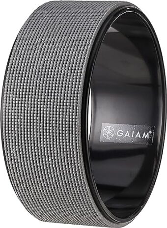 Gaiam Yoga Wheel - Multi-Purpose Yoga Prop & Back Stretcher - Assists with Flexibility, Releasing Tension in Back, Chest, and Spine - Textured Non-Slip Surface, Durable Core -...