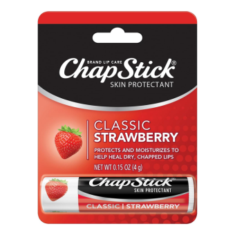 ChapStick Classic Strawberry Lip Balm Tube, Lip Care and Lip Moisturizer - 0.15 Oz