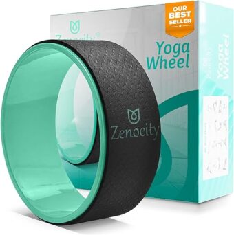 Yoga Back Roller - Yoga Wheel for Stretching and Back Pain Relief - Back Stretcher - Foam Roller - Balance Accessory for Stretching - Thick Padding for Comfort - Improve...