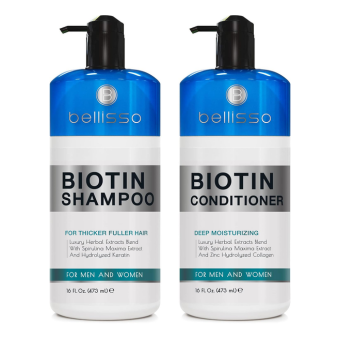 Biotin Shampoo and Conditioner Set - Sulfate and Paraben Free Treatment for Men and Women - Hair Thickening Volumizing Products to Help Boost Thinning Hair with Added Keratin