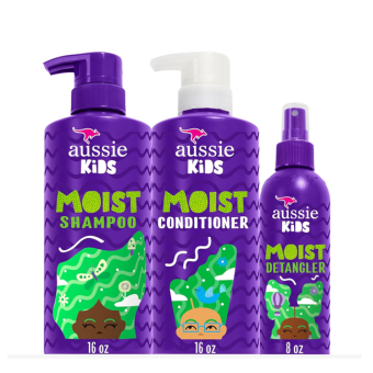 Aussie Kids Shampoo and Conditioner with Detangler Hair Care Bundle, Tangle-Free Shampoo, Detangler Spray, Sulfate & Paraben-Free, PETA Cruelty-Free, Hassle-Free Styling, 16 Fl...