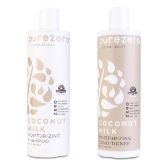 Purezero Coconut Milk Shampoo & Conditioner set - Intense Hydration & Increase Shine - Fight Dandruff & Frizz - Zero Sulfates, Parabens, Dyes - 100% Vegan & Cruelty Free - Great...