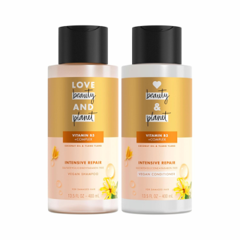 Love Beauty and Planet Hope and Repair Shampoo and Conditioner Coconut Oil & Ylang Ylang 2 Count Dry Hair and Damaged Hair Care Paraben Free, Silicone Free, and Vegan 13.5 oz