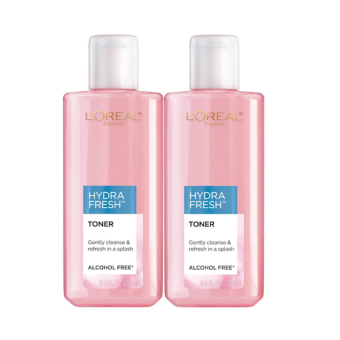 L'Oreal Paris Skincare HydraFresh Toner Face Toner, Alcohol Free Toner with Pro-Vitamin B5 for a Smoother, Brighter Complexion, 2 Count