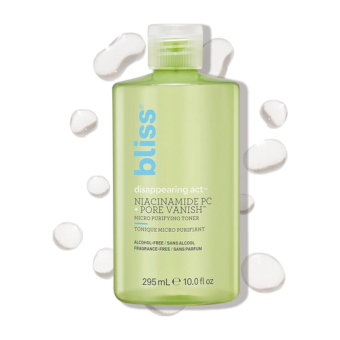Bliss Disappearing Act Niacinamide Toner - 10 Fl Oz - Pore Vanish Complex - Purifies and Minimizes Pores - Alcohol-Free Face Toner - Clean - Vegan & Cruelty Free