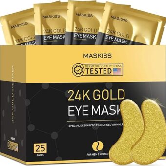 24k Gold Under Eye Patches (25 Pairs), eye mask, Collagen Skin Care Products, Eye Patches for Puffy Eyes, eye masks for dark circles and puffiness