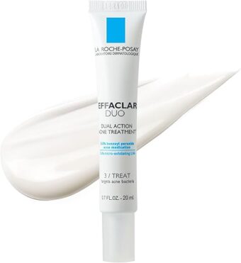 La Roche-Posay Effaclar Duo Dual Action Acne Spot Treatment Cream with Benzoyl Peroxide Acne Treatment for Acne and Blackheads, Lightweight Sheerness, Safe For Sensitive Skin