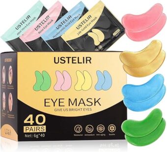 Under Eye Patches, 40 Pairs Eye Mask for Dark Circles, Puffy Eyes, Undereye Bags,Wrinkles,Eye Mask Patches with 24K Gold, Hyaluronic Acid,Rose & Aloe Vera, Eye Treatment Skin...