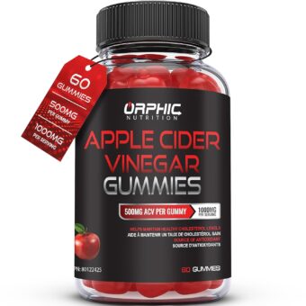Apple Cider Vinegar Gummies - 1000mg - Formulated to Support Normal Energy Levels & Gut Health - Supports Digestion, Detox & Cleansing - ACV Gummies W/VIT B12, Beetroot (60 Count)