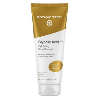 Botanic Tree Glycolic Acid Face Wash, Exfoliating Facial Cleanser and Scrub, 10% Glycolic Acid, AHA and Salicylic Acid, 6 fl. oz