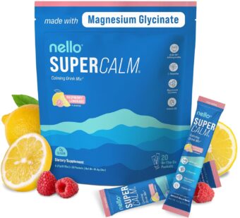 Supercalm Powdered Drink Mix, Raspberry Lemonade, L Theanine, Ksm-66 Ashwagandha, Magnesium Glycinate, Vitamin D 3, Supplements for Relaxation & Focus, No Sugar, Non GMO, On The...