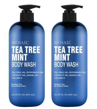Tea Tree Body Wash with Mint & Shower Gel with Vitamin E for Jock Itch, Eczema, Ringworm, Body Odor, Body Wash Women & Men with Added Body Oils,LARGE 20.2 FL Oz Bottle (Tea Tree...