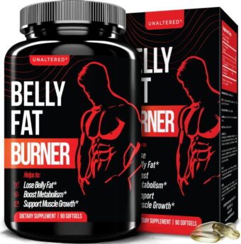 UNALTERED Belly Fat Burner for Men - Natural Weight Loss Pills to Support Reduced Body Fat, Preservation of Lean Muscle Mass, and a Healthy Metabolism - CLA Dietary Supplement -...