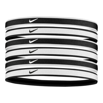 Nike Swoosh Sport Headbands 6 Pack (One Size Fits Most, Black/Grey/White) - Unisex