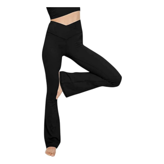 TOPYOGAS Women's Casual Bootleg Yoga Pants V Crossover High Waisted Flare Workout Pants Leggings
