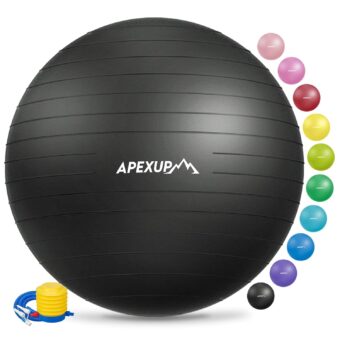 APEXUP Yoga & Pilates Ball - Anti Slip Heavy Duty Gym Ball for Fitness, Balance & Core Workout