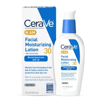CeraVe AM Facial Moisturizing Lotion with SPF 30, Oil-Free Face Moisturizer with SPF, Formulated with Hyaluronic Acid, Niacinamide & Ceramides, Non-Comedogenic, Broad Spectrum...
