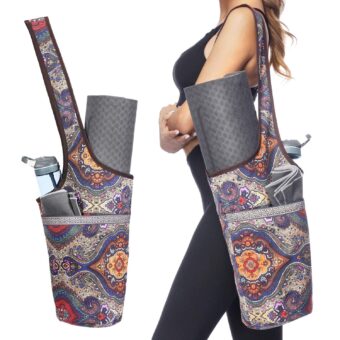 Ewedoos Yoga Mat Bag Yoga Bags with Large Size Pocket and Zipper Pocket, Fit Most Size Mats