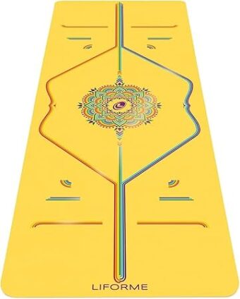 Liforme Printed Yoga Mat Collection - Free Yoga Bag Included - Patented Alignment System, Warrior-like Grip, Non-Slip, Eco-friendly, Sweat-resistant, Long, Wide and Thick for...