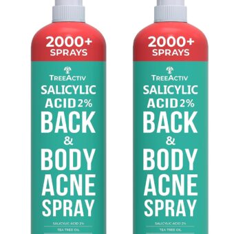 Salicylic Acid Back & Body Acne Spray, Back Acne Solution For Women And Men, Acne Body Spray with Tea Tree Oil, Fast-Drying Back Acne Spray, Fine Mist, Back Acne Treatment...