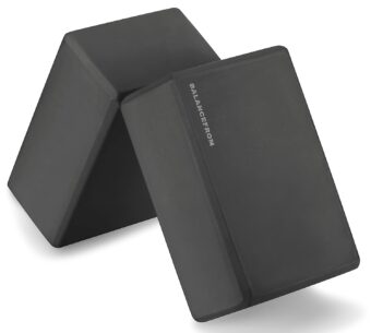 Set of 2 High Density Yoga Blocks, 9"x6"x4" Each, Pair, Multiple Colors