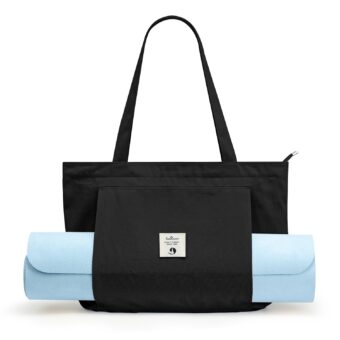 WLLWOO WLLWOO Yoga Bags for Women with Yoga Mats Bags Carrier Carryall Canvas Tote for Pilates Shoulder for Travel Office Beach Workout