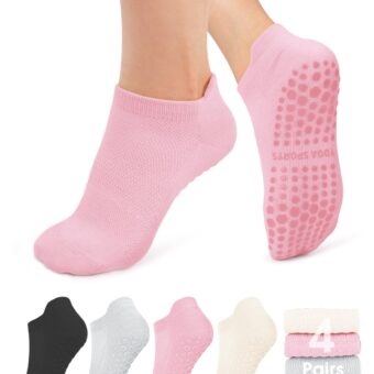 YeuG 4/6 Pairs Pilates Socks for Women - Non Slip Grip Socks for Yoga, Barre, Hospital, Barefoot
