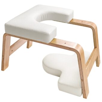 Yoga Headstand Bench- Stand Yoga Chair for Family, Gym - Wood and PU Pads - Relieve Fatigue and Build Up Body (Multi-Color)